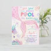 Invitation PISCINE Splish Splash C'est une Sirène fête d'anni (Debout devant)