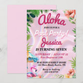 Invitation Piscine tropicale Aloha fête Anniversaire (Devant / Derrière)
