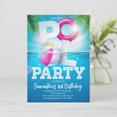Invitation Piscine tropicale Anniversaire (Debout devant)