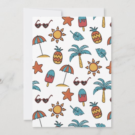 Invitation Piscine tropicale Beach Ball, Anniversaire Pool Pa (Dos)