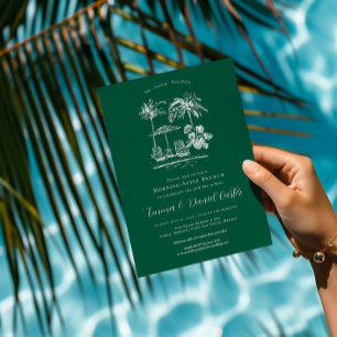 Invitation Piscine Tropicale   Brunch du Lendemain de Mariage