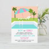 Invitation Piscine tropicale de la fête de la piscine (Debout devant)