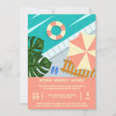Invitation Piscine tropicale de la fête de la piscine (Devant)