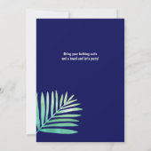 Invitation PISCINE tropicale Flamant rose ananas Aloha Luau (Dos)