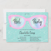 Invitation Piscine tropicale lunettes holographiques Sweet 16 (Devant)