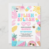 Invitation Piscine tropicale Piscine d'été fête d'anniversair (Devant)