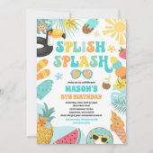 Invitation Piscine tropicale Piscine d'été fête d'anniversair (Devant)