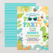 Invitation Piscine tropicale Piscine d'été fête d'anniversair (Devant / Derrière)