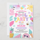 Invitation Piscine tropicale Piscine d'été fête d'anniversair (Devant)