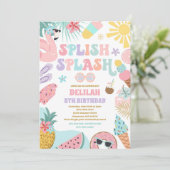 Invitation Piscine tropicale Piscine d'été fête d'anniversair (Debout devant)