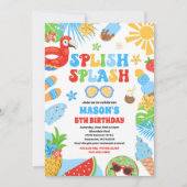 Invitation Piscine tropicale Piscine d'été fête d'anniversair (Devant)