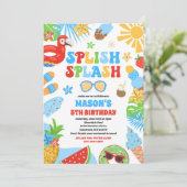 Invitation Piscine tropicale Piscine d'été fête d'anniversair (Debout devant)