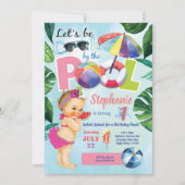 Invitation Piscine tropicale pour la petite fille du premier (Devant)