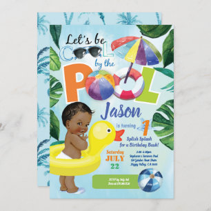 Invitation Piscine tropicale pour le premier anniversaire