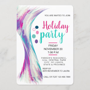 Invitation Piscine Vacances d'été Turquoise aquarelle bleue