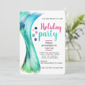 Invitation Piscine Vacances d'été Turquoise Aquarelle bleue (Debout devant)