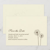 Invitation pissenlit save the date (Devant / Derrière)