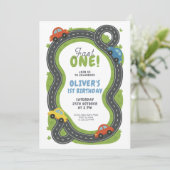Invitation Piste de course Premier Anniversaire (Debout devant)