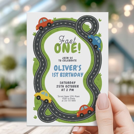 Invitation Piste de course Premier Anniversaire