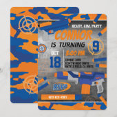 Invitation Pistolet à Fléchettes (Devant / Derrière)