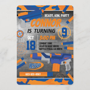 Invitation Pistolet à Fléchettes