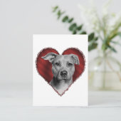 Invitation Pit Bull avec le coeur (Debout devant)