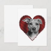 Invitation Pit Bull avec le coeur (Devant / Derrière)