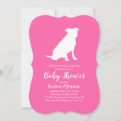 Invitation Pit Bull Chien Baby shower rose fille Pitbull (Devant)