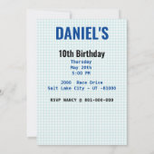 Invitation Pit Crew Anniversaire Fête Thème Race Cars (Dos)