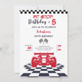 Invitation Pit stop: racing car kids birthday (Devant)