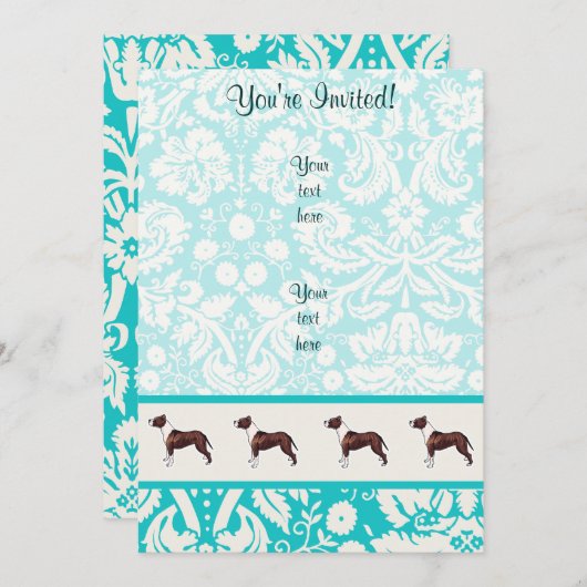 Invitation Pitbull ; mignon (Devant / Derrière)