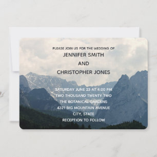 Invitation Pittoresque Alpine Mountains Nature Photo Mariage