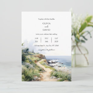 Invitation Pittoresque Coastal Trail Ocean View Beach Wedding