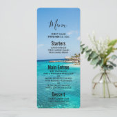 Invitation Pittoresque plage tropicale avec Mariage de paillo (Debout devant)