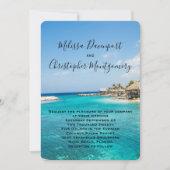 Invitation Pittoresque plage tropicale avec Mariage de paillo (Devant)