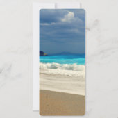 Invitation Pittoresque Turquoise Blue Sea Beach Menu Photo (Dos)