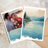 Invitation Pittoresque Watercolor Pine tree Lake