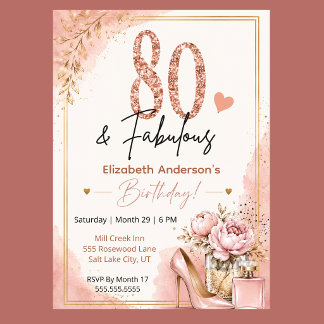 Invitation Pivoine et Parfum 80e Anniversaire Fabuleux
