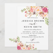 Invitation Pivoine florale rustique (Devant / Derrière)