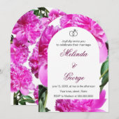 Invitation Pivoine. Invitation (Devant / Derrière)