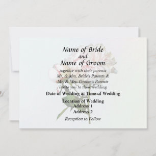 Invitation Pivoine rose pâle et bouton