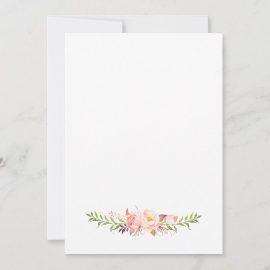 Invitation Pivoine rustique florale (Dos)