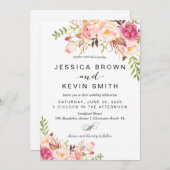 Invitation Pivoine rustique florale (Devant / Derrière)