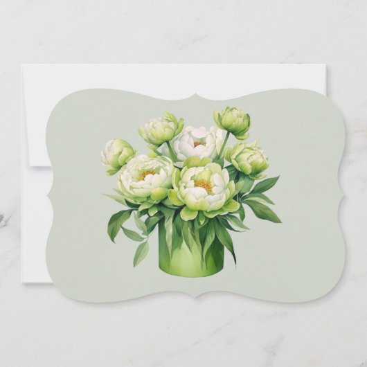 Invitation Pivoine verte et blanche Veux-tu être ma demoisell (Dos)