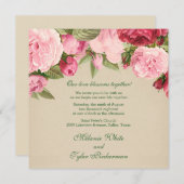 Invitation Pivoines (Devant / Derrière)