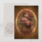 Invitation Pivoines 4 x 5.6" (Devant / Derrière)