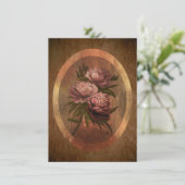 Invitation Pivoines 4 x 5.6" (Debout devant)