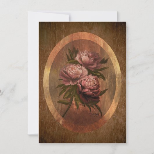 Invitation Pivoines 4 x 5.6" (Devant)
