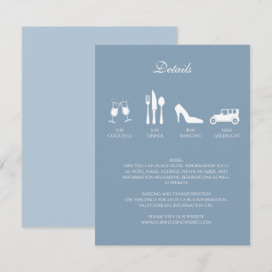 Invitation Pivoines blanches avec détails Bleu bébé