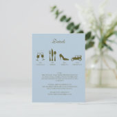 Invitation Pivoines blanches avec détails bleu bébé Invitatio (Debout devant)